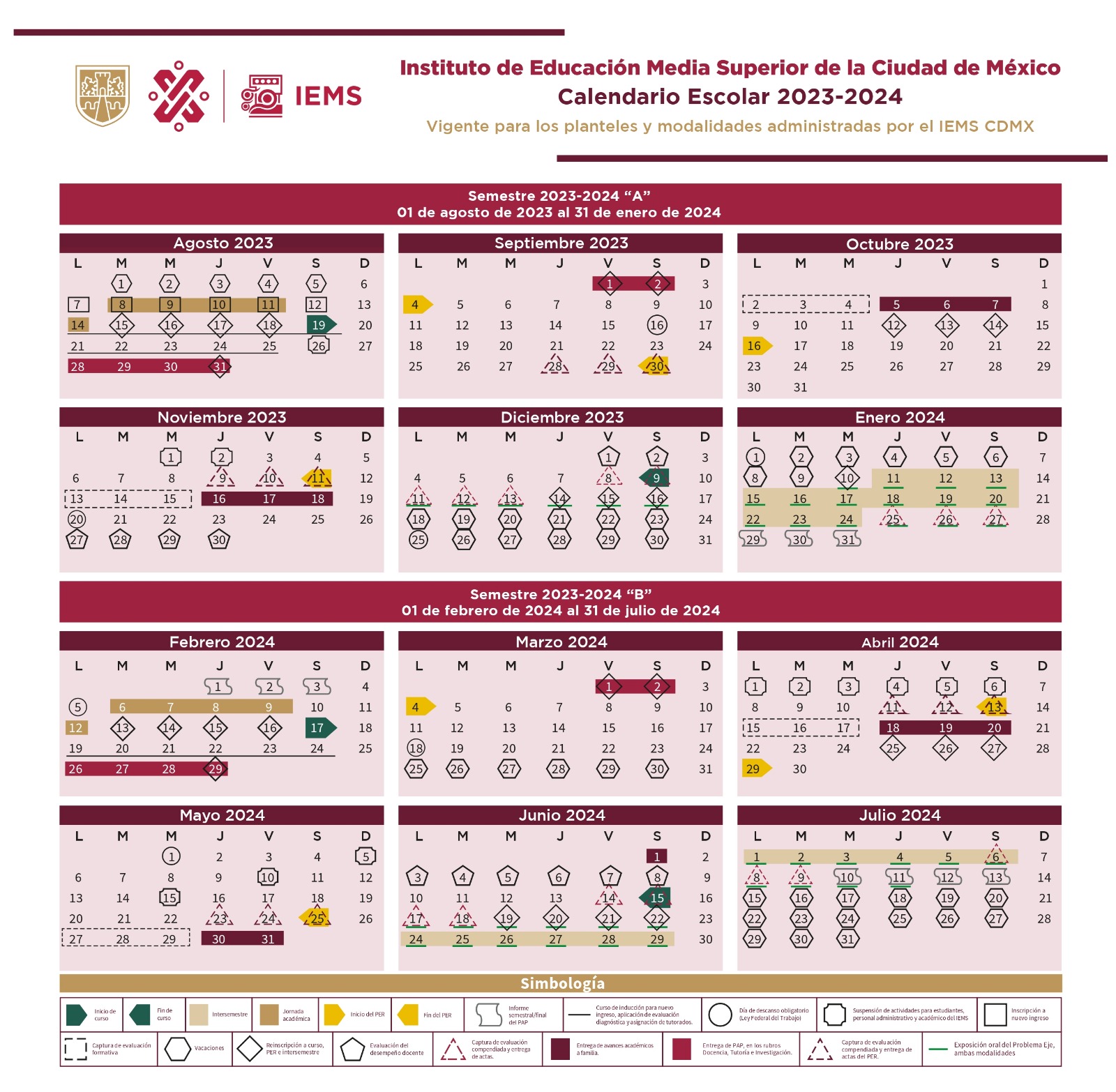 TARJETA INFORMATIVA CALENDARIO IEMS 20232024