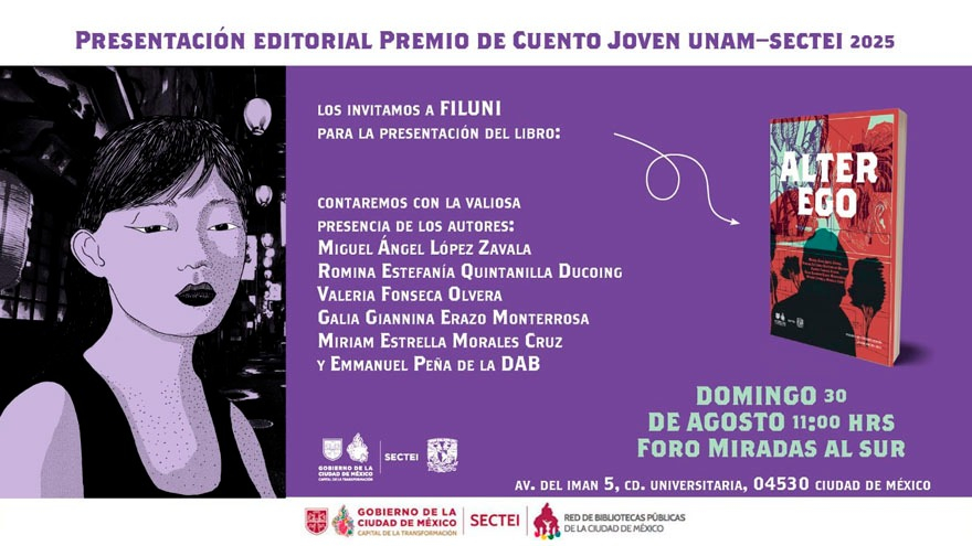 Premio Cuento Joven UNAM-SECTEI 2025 participa en la FILUNI